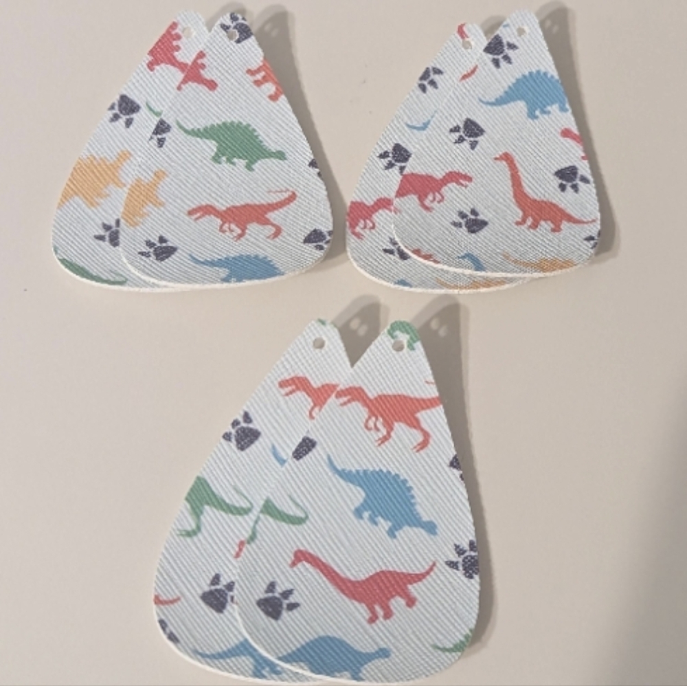 2 For $5 Item: DIY Dinosaur 3 Pair Earrings Kit New!